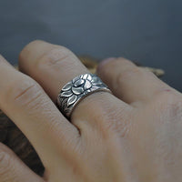 Bague de lotus en argent